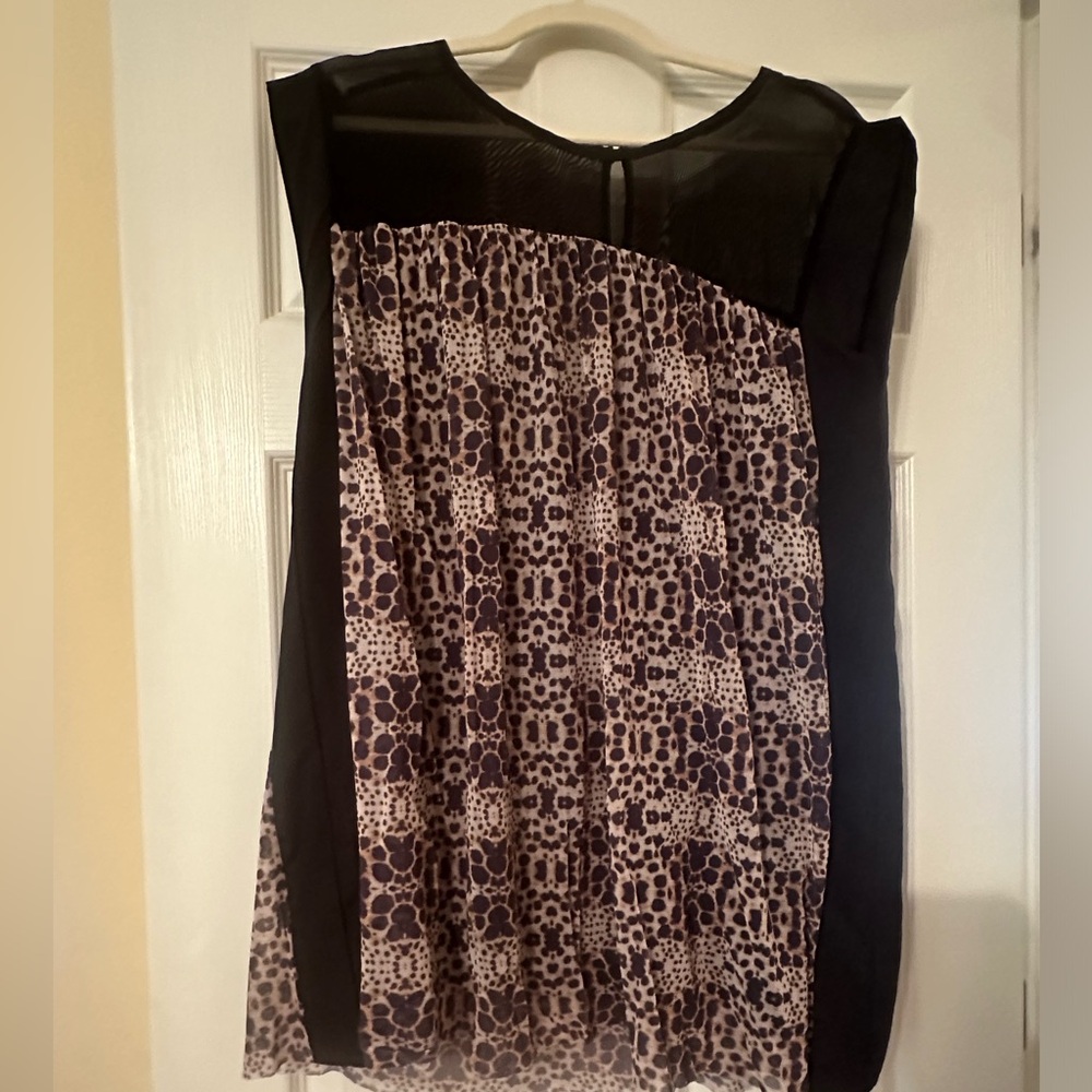 Anthropologie Leopard blouse sz XL